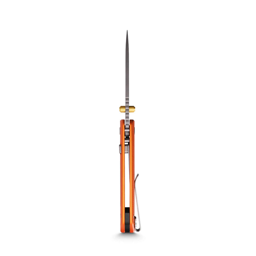 Vosteed Marten A1604 - 2.98" 154CM Stonewash Blade, Orange Aluminium Handle
