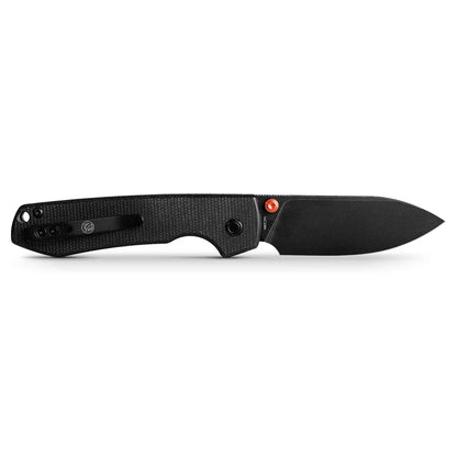 Vosteed Raccoon Top Liner Lock A2902 - 3.25" 14C28N Black Stonewashed Blade, Black Micarta Handle