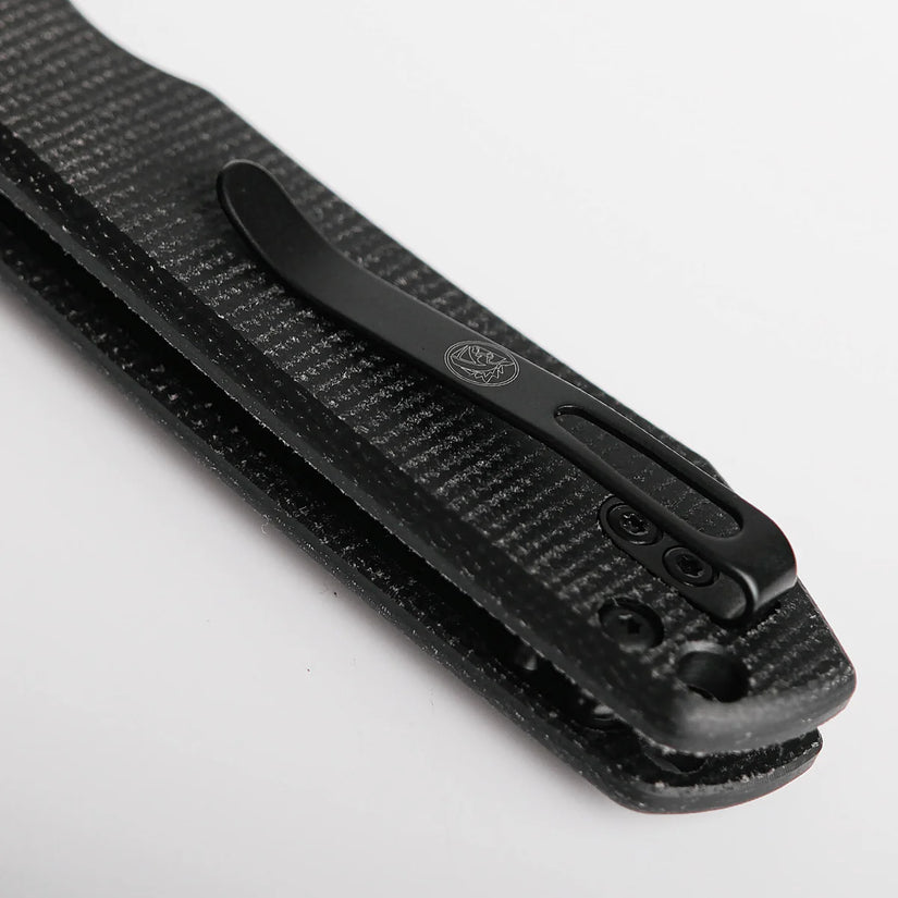 Vosteed Raccoon Top Liner Lock A2902 - 3.25" 14C28N Black Stonewashed Blade, Black Micarta Handle