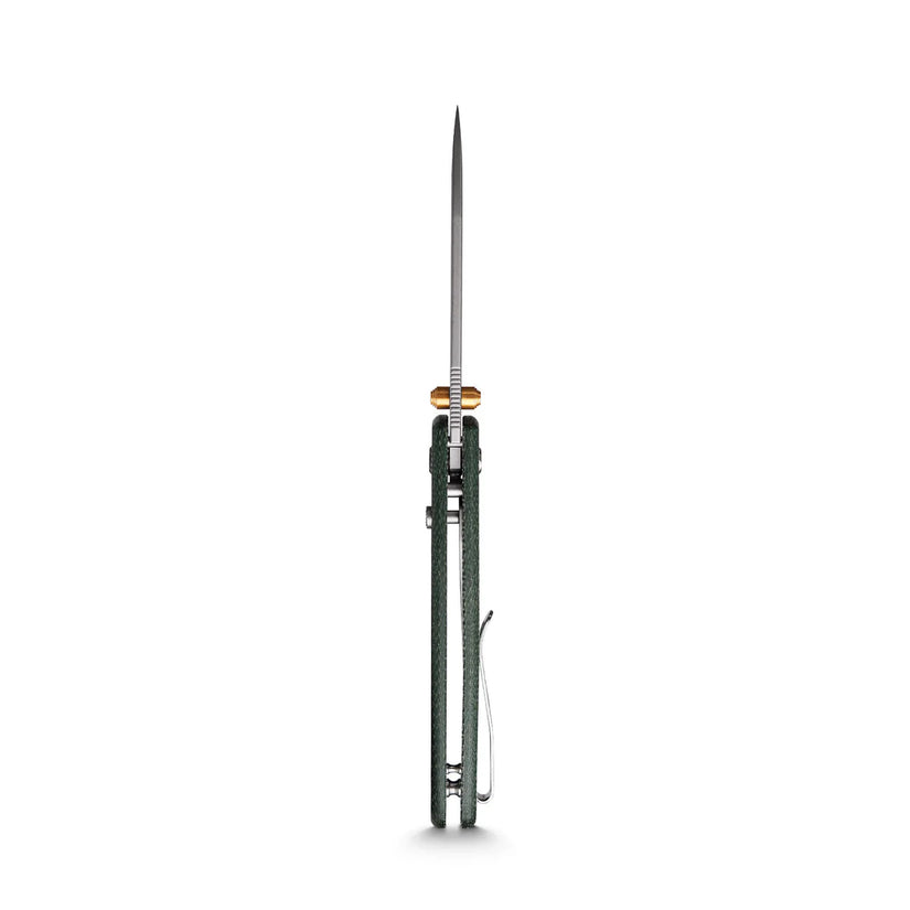 Vosteed Raccoon Top Liner Lock A2904 - 3.25" 14C28N Stonewashed Blade, Green Micarta Handle