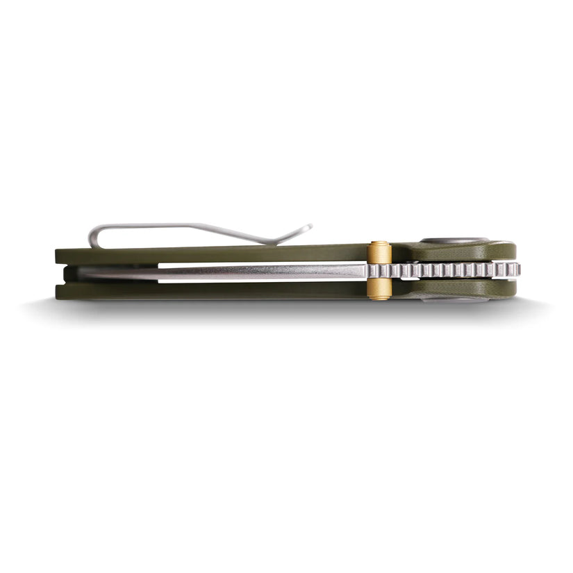 Vosteed Shilin Cutter A2804 - 2.9" 154CM Stonewash Blade, Green G10 Handle