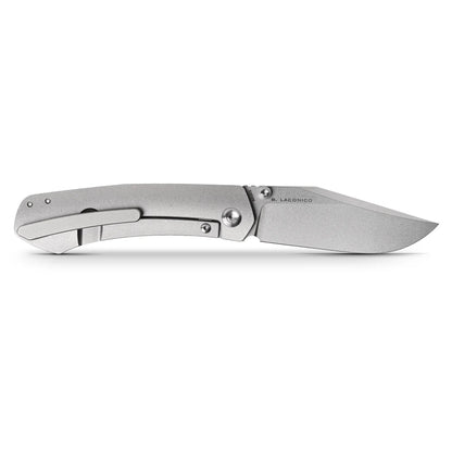 Vosteed Vallhund A2101 - 3.02" S35VN Stonewash Blade, Grey Titanium Handle
