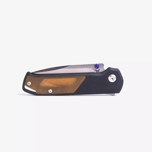 Flytanium Arcade Ultem FLY-1251 - 3.2" S35VN Stonewashed Drop Point Blade, Black/Ultem Aluminium Handles