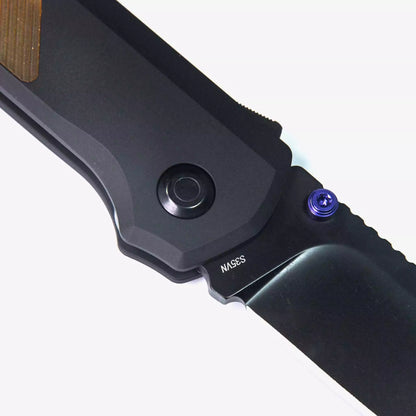 Flytanium Arcade Ultem FLY-1252 - 3.2" S35VN Black DLC Drop Point Blade, Black/Ultem Aluminium Handles