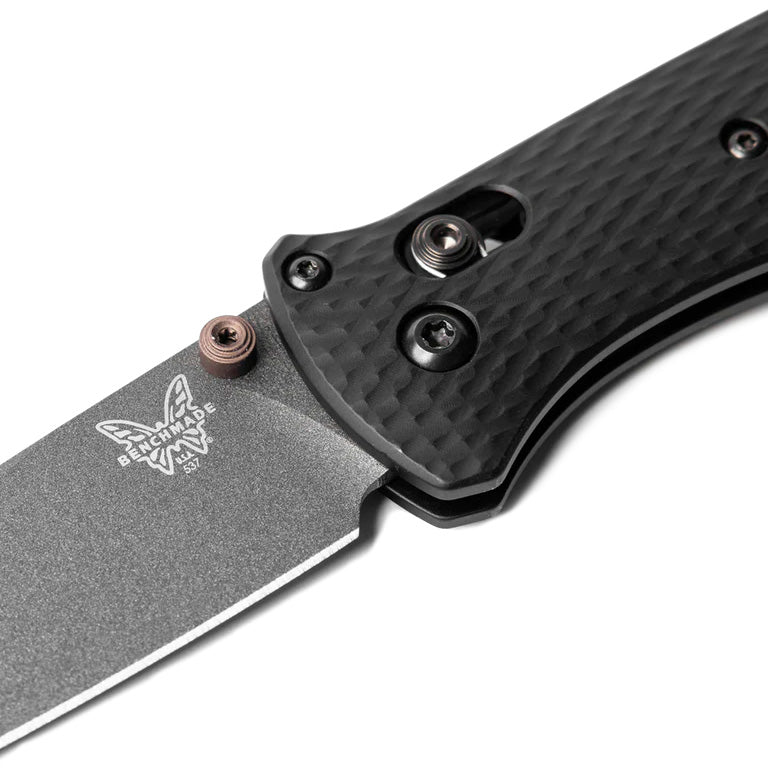 Benchmade Bailout 537GY-03 - M4 Tungsten Grey Cerakote Tanto Blade, Black Aluminium Handles