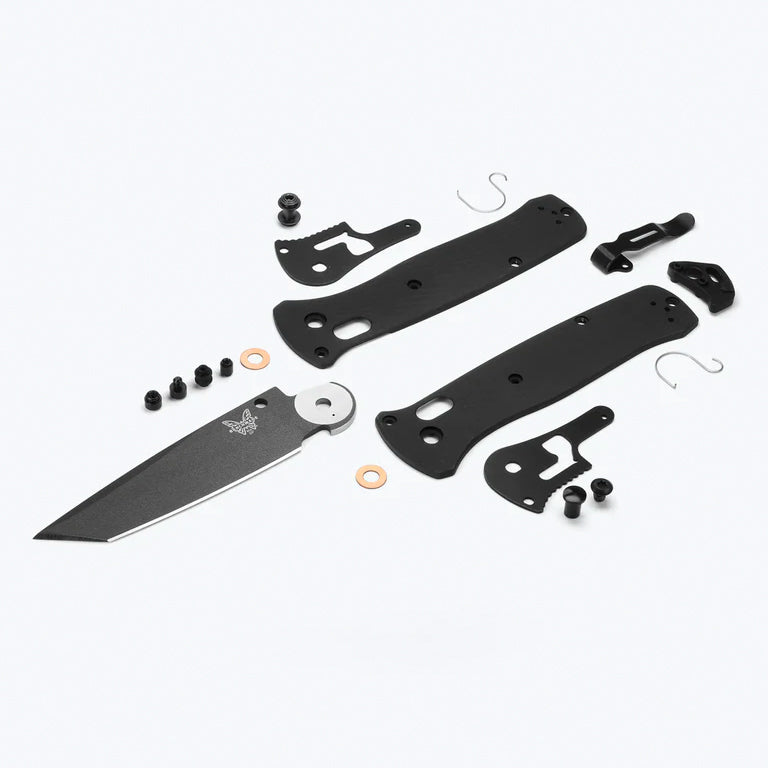 Benchmade Bailout 537GY-03 - M4 Tungsten Grey Cerakote Tanto Blade, Black Aluminium Handles