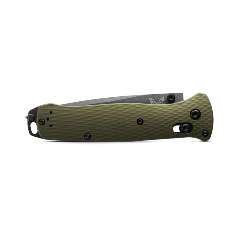 Benchmade Bailout 537GY-1 - M4 Grey Cerakote Tanto Blade, Woodland Green Aluminium Handles