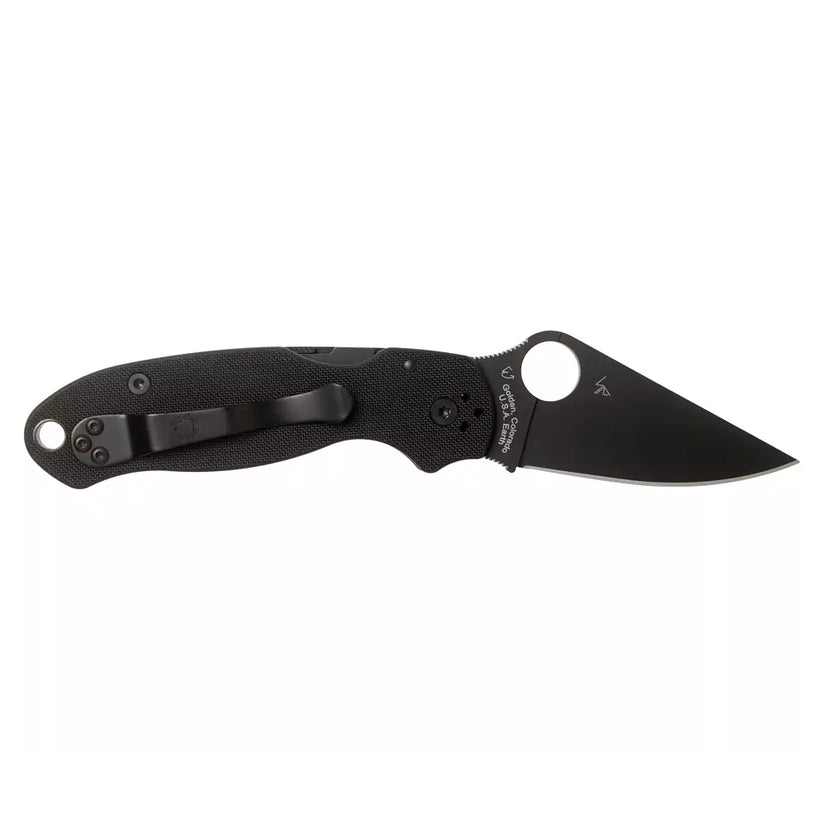 Spyderco Para 3 C223GPBK - 2.95" S45VN Black DLC Blade, Black G-10 Handles