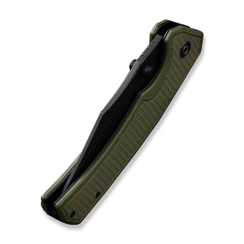 Civivi Vexillum C23003D-2 - 3.81" Nitro-V Black Stonewashed Blade, Milled OD Green G10 Handles