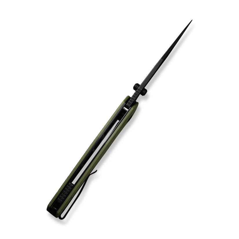 Civivi Vexillum C23003D-2 - 3.81" Nitro-V Black Stonewashed Blade, Milled OD Green G10 Handles