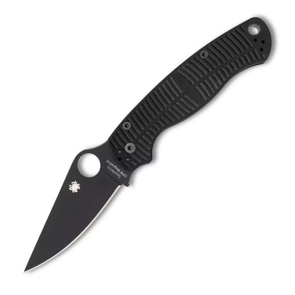 Spyderco Para Military 2 Salt C81GMCBKP2 - 3.45" MagnaCut Black DLC Blade, Black G-10 Handles