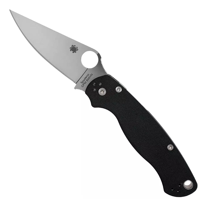 Spyderco Para Military 2 C81GP2 - 3.42" S45VN Satin Blade, Black G-10 Handles