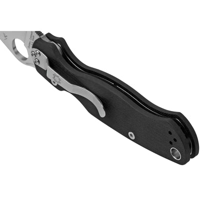 Spyderco Para Military 2 C81GP2 - 3.42" S45VN Satin Blade, Black G-10 Handles