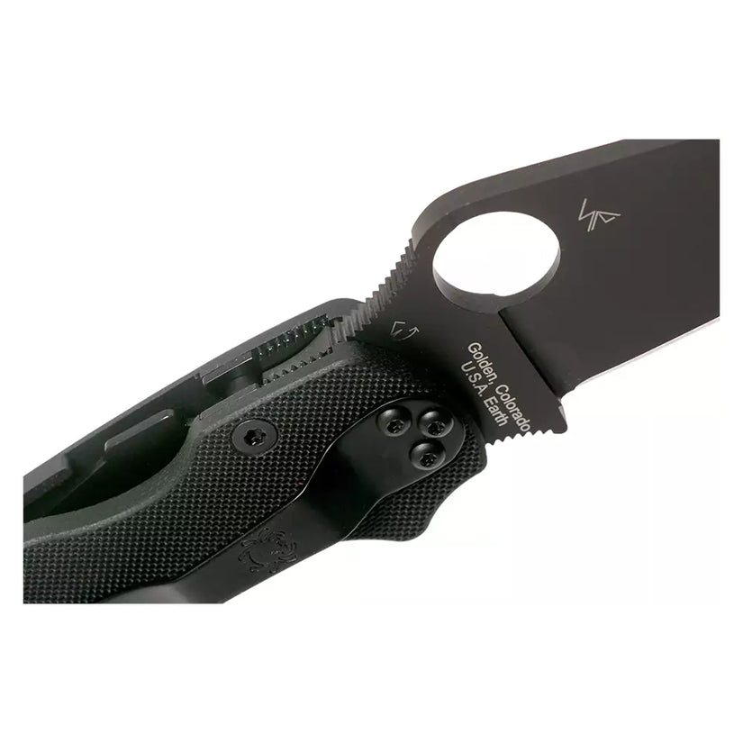 Spyderco Para Military 2 C81GPBK2 - 3.42" S45VN Black DLC Blade, Black G-10 Handles