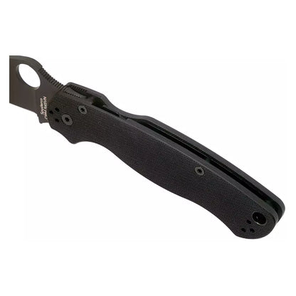 Spyderco Para Military 2 C81GPBK2 - 3.42" S45VN Black DLC Blade, Black G-10 Handles