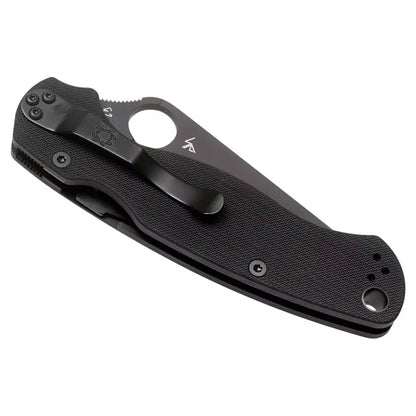 Spyderco Para Military 2 C81GPBK2 - 3.42" S45VN Black DLC Blade, Black G-10 Handles