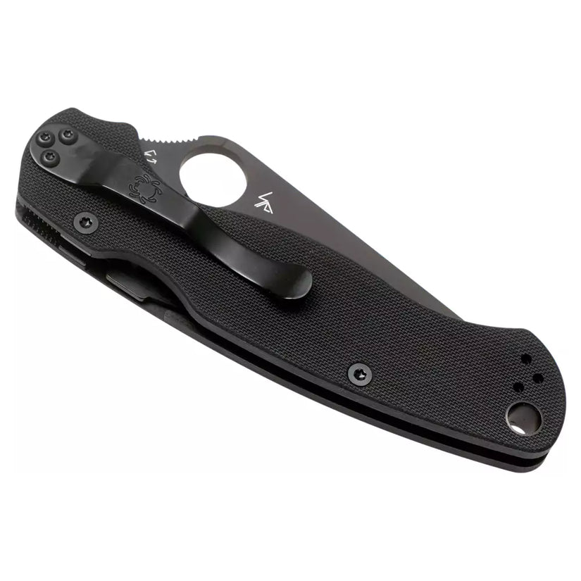 Spyderco Para Military 2 C81GPBK2 - 3.42" S45VN Black DLC Blade, Black G-10 Handles