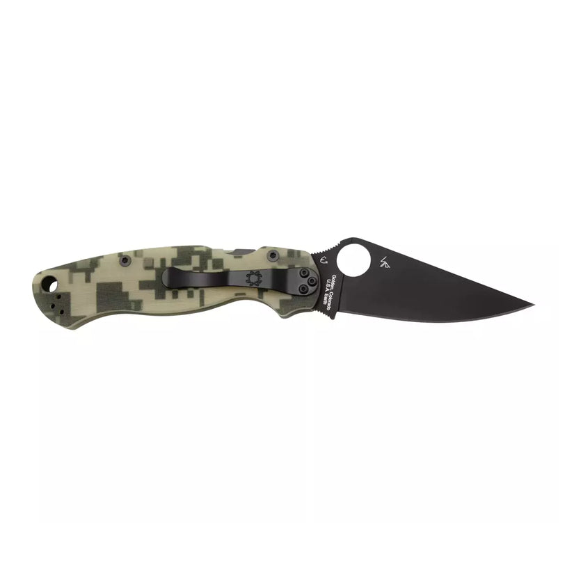 Spyderco Para Military 2 C81GPCMOBK2 - 3.42" S45VN Black DLC Blade, Digital Camo G-10 Handles