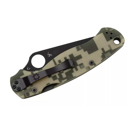 Spyderco Para Military 2 C81GPCMOBK2 - 3.42" S45VN Black DLC Blade, Digital Camo G-10 Handles