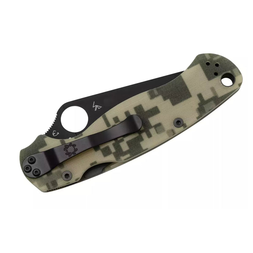 Spyderco Para Military 2 C81GPCMOBK2 - 3.42" S45VN Black DLC Blade, Digital Camo G-10 Handles