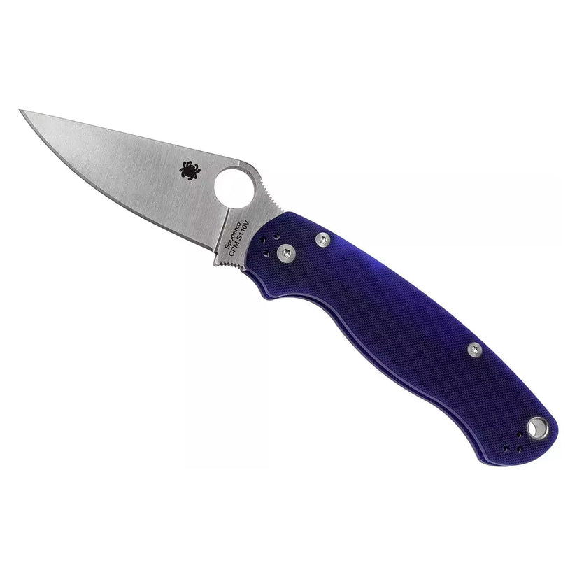 Spyderco Para Military 2 C81GPDBL2 - 3.47" S110V Satin Blade, Dark Blue G10