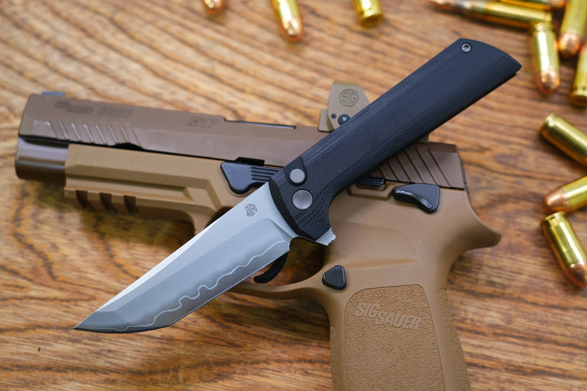 North Mountain Blade Chop 2 G10 - 3.4" SLD-Magic Steel San Mai Tanto Blade, Black G10 Handle