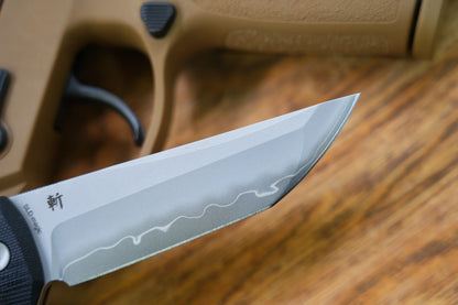 North Mountain Blade Chop 2 G10 - 3.4" SLD-Magic Steel San Mai Tanto Blade, Black G10 Handle