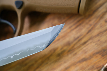 North Mountain Blade Chop 2 G10 - 3.4" SLD-Magic Steel San Mai Tanto Blade, Black G10 Handle