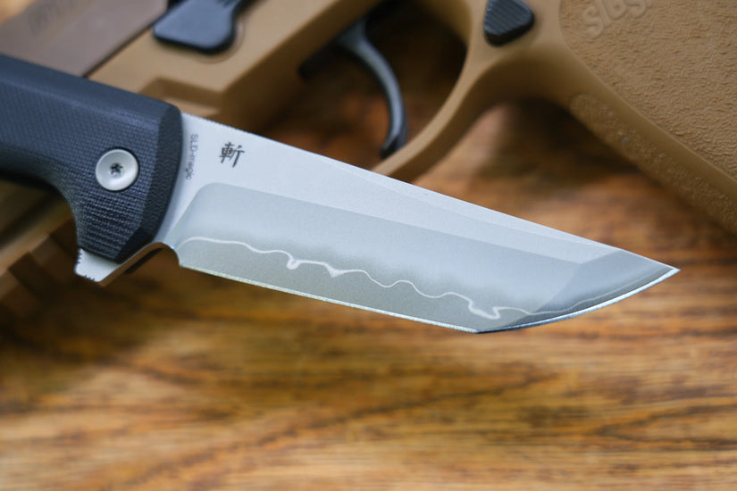 North Mountain Blade Chop 2 G10 - 3.4" SLD-Magic Steel San Mai Tanto Blade, Black G10 Handle
