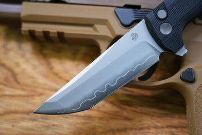 North Mountain Blade Chop 2 G10 - 3.4" SLD-Magic Steel San Mai Tanto Blade, Black G10 Handle