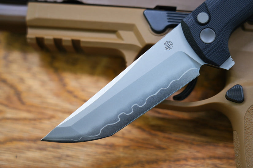 North Mountain Blade Chop 2 G10 - 3.4" SLD-Magic Steel San Mai Tanto Blade, Black G10 Handle