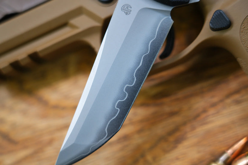 North Mountain Blade Chop 2 G10 - 3.4" SLD-Magic Steel San Mai Tanto Blade, Black G10 Handle