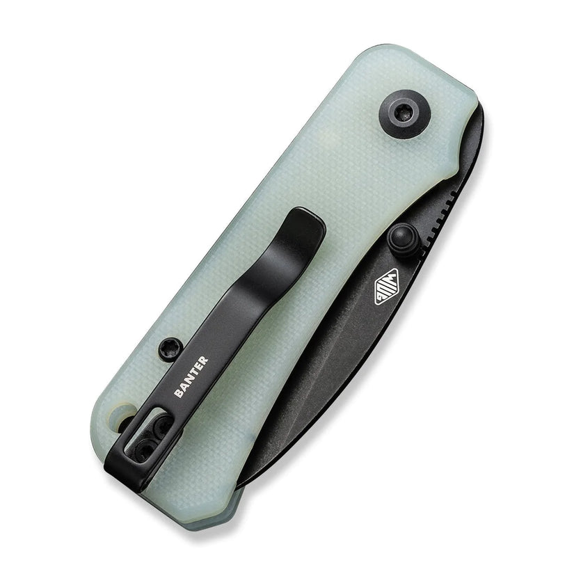 Civivi Baby Banter Jade C19068S-8 - 2.34" Nitro-V Black Stonewash Blade, Jade Natural G10