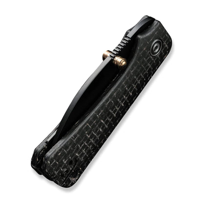 Civivi Baby Banter Wharncliffe C19068SC-1 - 2.32" Black Nitro-V, Black Burlap Micarta Contoured