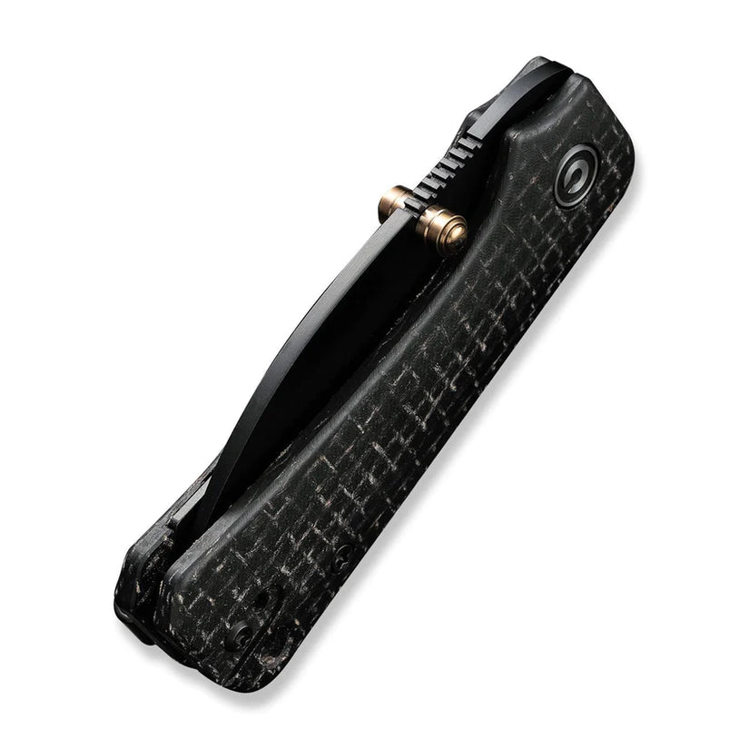 Civivi Baby Banter Wharncliffe C19068SC-1 - 2.32" Black Nitro-V, Black Burlap Micarta Contoured