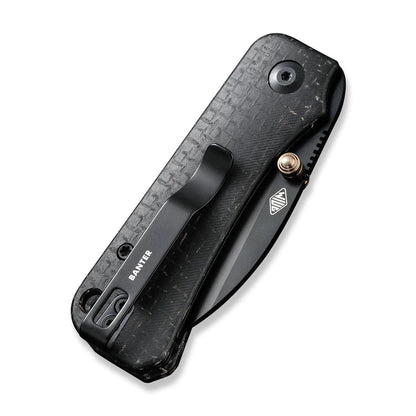 Civivi Baby Banter Wharncliffe C19068SC-1 - 2.32" Black Nitro-V, Black Burlap Micarta Contoured