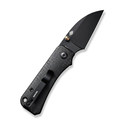Civivi Baby Banter Wharncliffe C19068SC-1 - 2.32" Black Nitro-V, Black Burlap Micarta Contoured