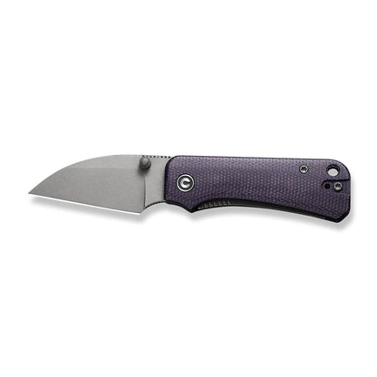 Civivi Baby Banter Wharncliffe C19068SC-2 - 2.32" Grey Stonewashed Nitro-V, Purple Canvas Micarta Contoured