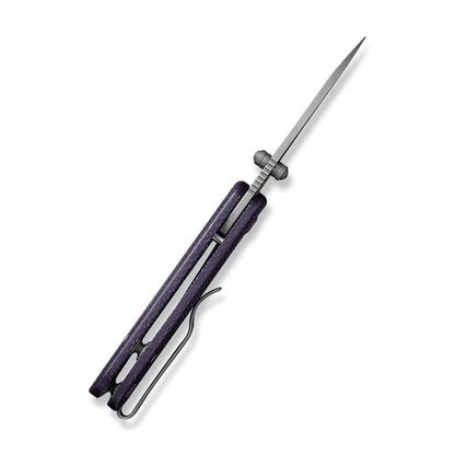 Civivi Baby Banter Wharncliffe C19068SC-2 - 2.32" Grey Stonewashed Nitro-V, Purple Canvas Micarta Contoured