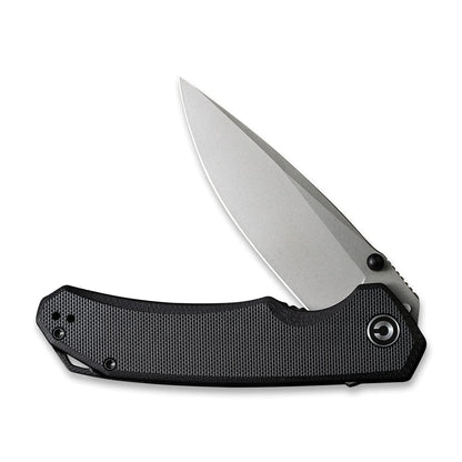 Civivi Brazen Black C2102C - 3.46" 14C28N Stonewashed Blade, Black G10 Handle