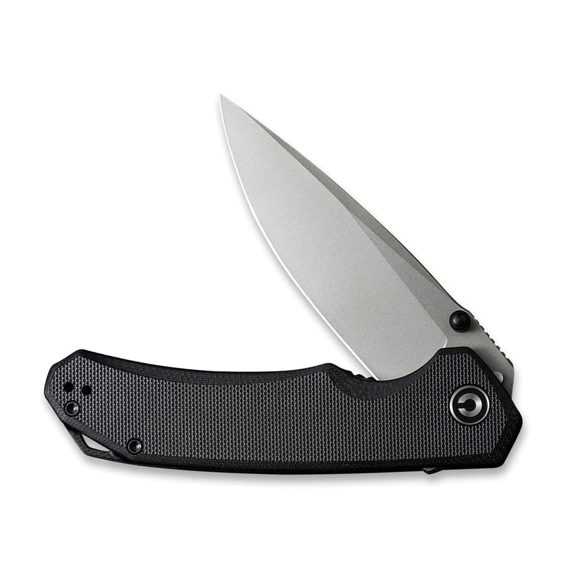Civivi Brazen Black C2102C - 3.46" 14C28N Stonewashed Blade, Black G10 Handle