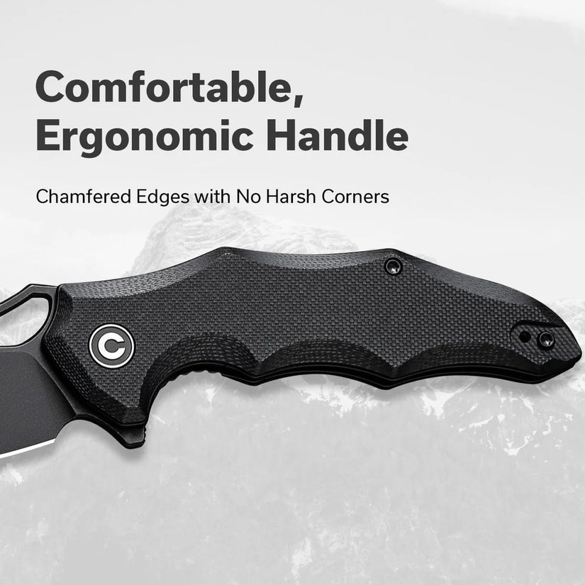 Civivi Chiro C23046-1 - 3.1" 14C28N Black Blade, Black G10 Handles