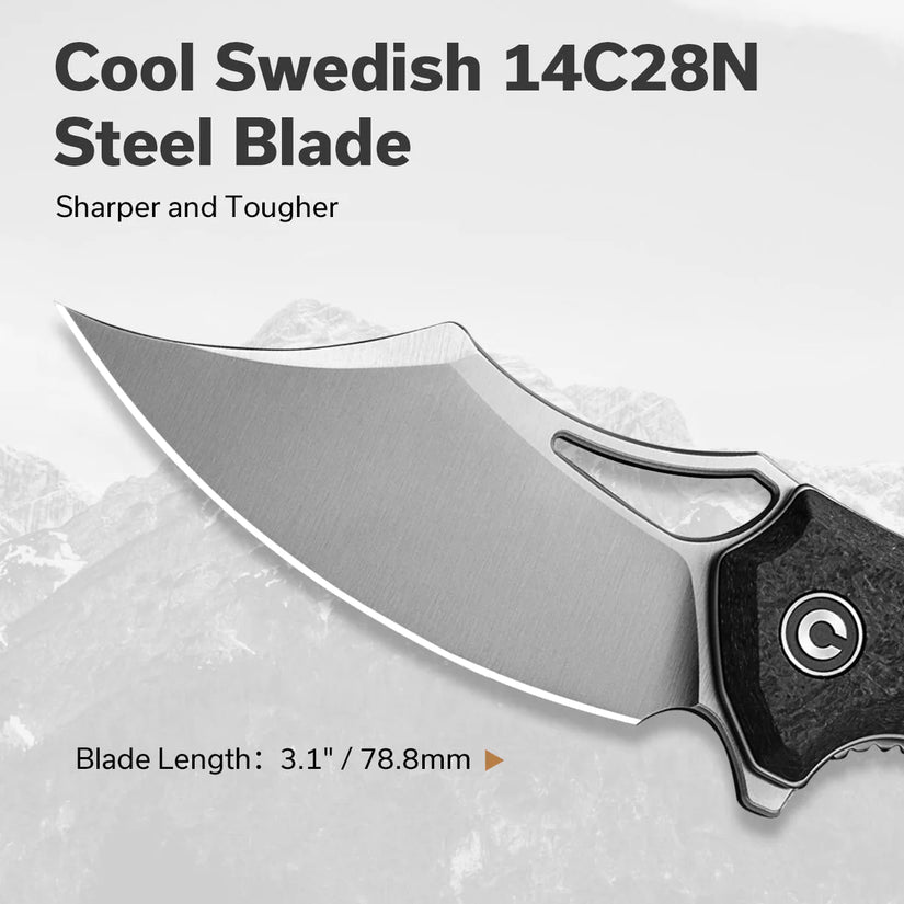 Civivi Chiro C23046-3 - 3.1" 14C28N Satin Blade, Black G10 Handles