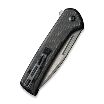 Civivi Conspirator Black Micarta C21006-1, 3.48″ Nitro-V Stonewash Drop Point Blade