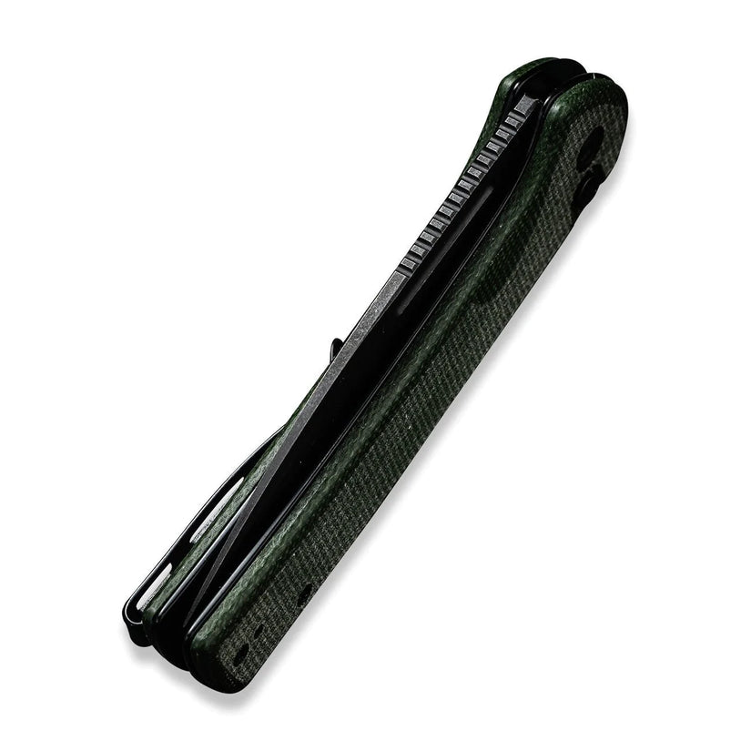 Civivi Conspirator Green Micarta C21006-2, 3.48″ Nitro-V Black Stonewash Drop Point Blade