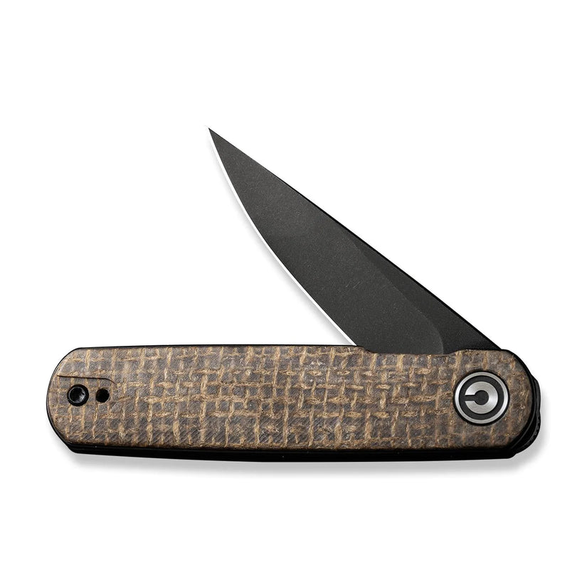 Civivi Lumi Burlap Micarta C20024-5 - 2.56" 14C28N Black Stonewashed Blade