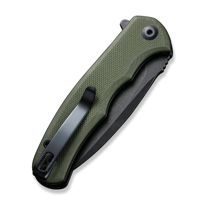 Civivi Mini Praxis C18026C-1 - 2.98" D2 Black Stonewashed Blade, Green G10 Handle