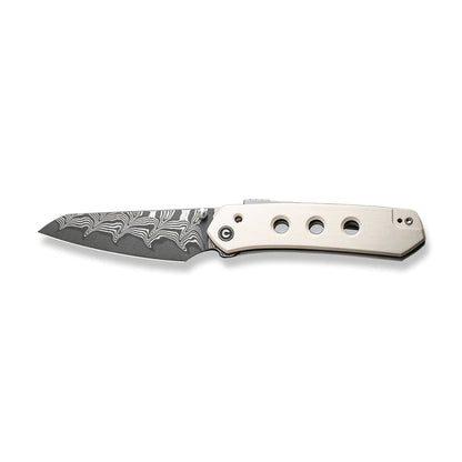 Civivi Vision FG Ivory C22036-DS1 - 3.54" Damascus Blade, Ivory G10