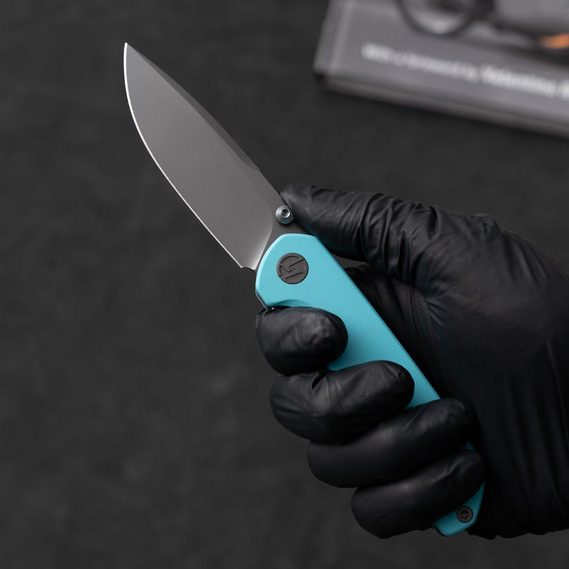 Olitans Lemon Shark G071 - 3.27" 10Cr15Mov Grey PVD Blade, Blue G10 Handle