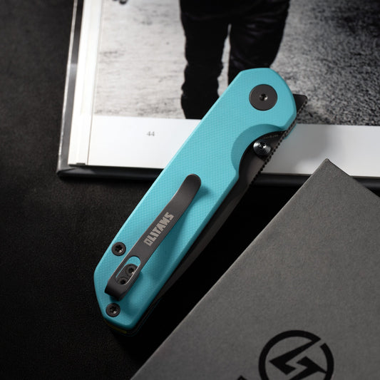Olitans Lemon Shark G071 - 3.27" 10Cr15Mov Grey PVD Blade, Blue G10 Handle